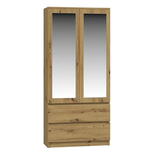 Nowoczesna szafa z szufladami dąb artisan W3-L07 ze sklepu Edinos.pl w kategorii Szafy - zdjęcie 172207600