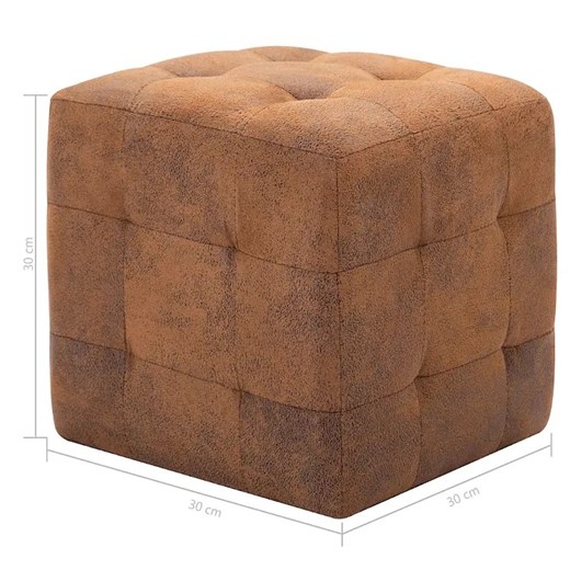 Komplet brązowych tapicerowanych puf - Zauri 3X Elior One Size Edinos.pl