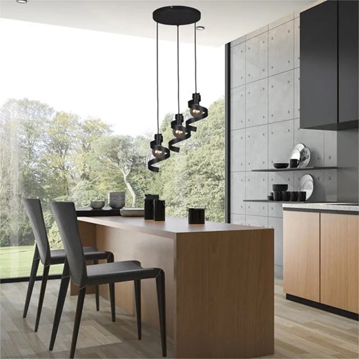 Czarna loftowa lampa wisząca wstęgi - S069-Mirio Lumes One Size Edinos.pl