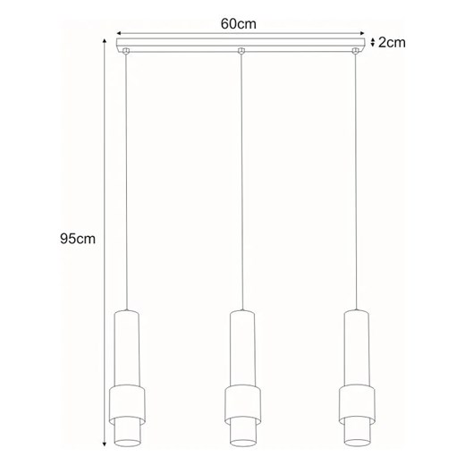 Czarno-złota potrójna lampa wisząca tuba - S074-Glisa Lumes One Size Edinos.pl