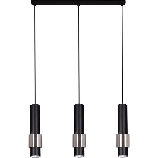 Czarno-chromowana potrójna lampa wisząca tuba - S074-Sonara ze sklepu Edinos.pl w kategorii Lampy wiszące - zdjęcie 172207864