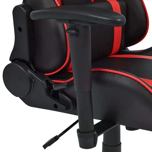 Czarno-czerwony fotel dla graczy z podnóżkiem - Coriso Elior One Size Edinos.pl