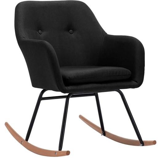 Czarny nowoczesny fotel bujany – Foxie ze sklepu Edinos.pl w kategorii Fotele - zdjęcie 172207922