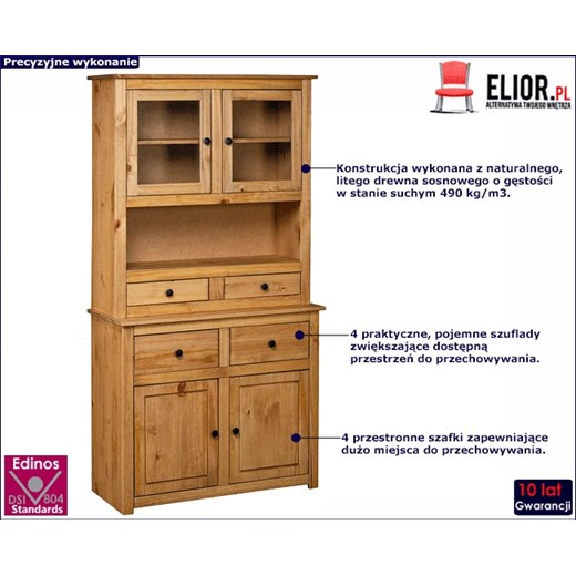 Drewniany kredens w stylu vintage - Havo Elior One Size promocyjna cena Edinos.pl