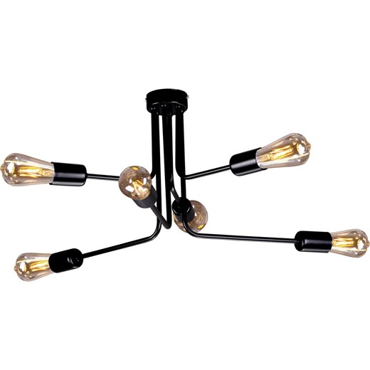 Czarna lampa sufitowa industrialna - S143 Z8-C65 ze sklepu Edinos.pl w kategorii Lampy wiszące - zdjęcie 172208381