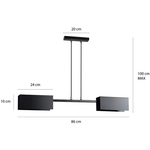 Czarna nowoczesna lampa wisząca - D018-Hertis Lumes One Size Edinos.pl