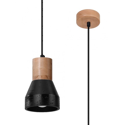 Czarna lampa wisząca z betonu - S165-Agira Lumes One Size Edinos.pl okazja