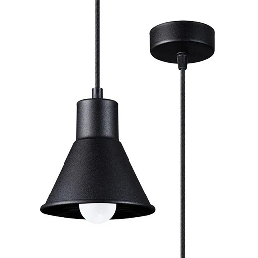Czarna lampa wisząca w stylu loft - S166 C7-D47 ze sklepu Edinos.pl w kategorii Lampy wiszące - zdjęcie 172208464