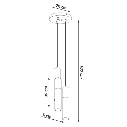 Biała potrójna lampa wisząca tuba - S169-Pables Lumes One Size Edinos.pl promocja