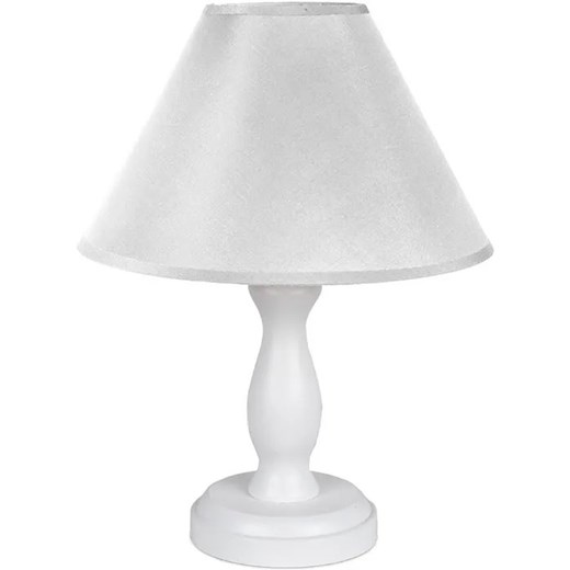 Biała lampka nocna dziecięca drewniana - S193-Kadex ze sklepu Edinos.pl w kategorii Lampy stołowe - zdjęcie 172208620