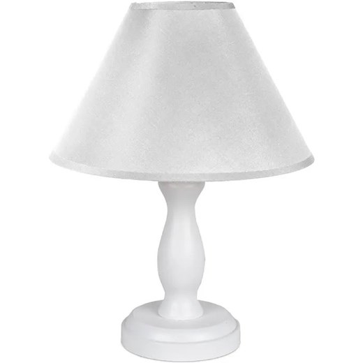Biała lampka nocna dziecięca drewniana - S193 G6-H85 ze sklepu Edinos.pl w kategorii Lampy stołowe - zdjęcie 172208620