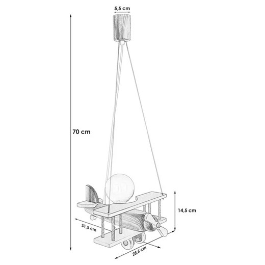 Kolorowa lampa wisząca do pokoju dziecięcego samolot - S199-Frela Lumes One Size Edinos.pl