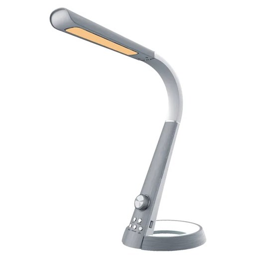 Srebrna lampka biurkowa z nocnym oświetleniem - S252-Brika Lumes One Size Edinos.pl