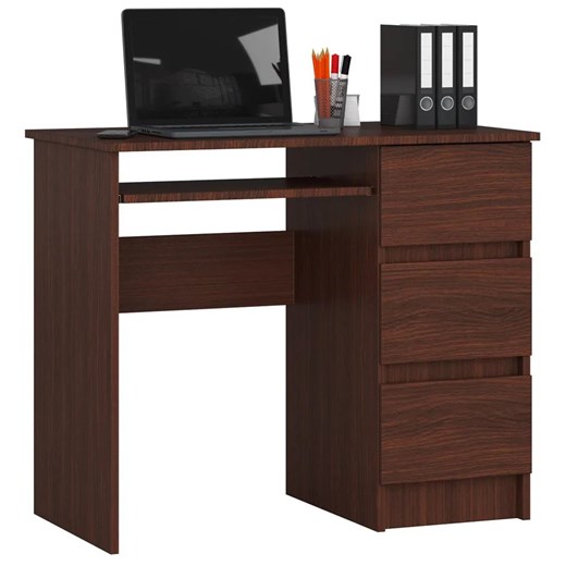 Klasyczne biurko z szufladami wenge - Miren 4X Elior One Size Edinos.pl