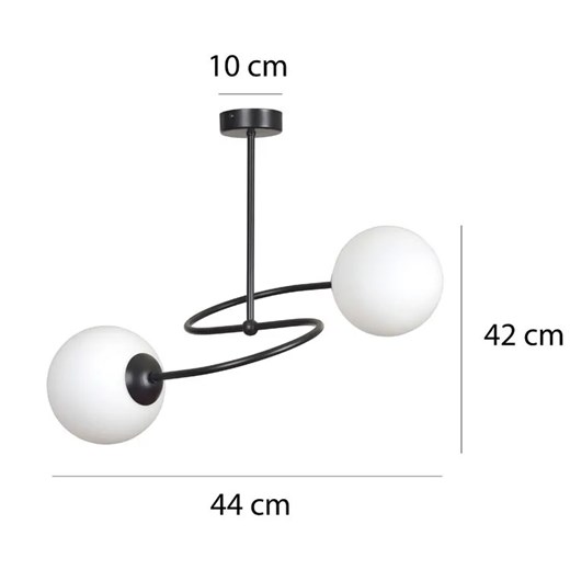Czarna podwójna lampa sufitowa - D099-Modest Lumes One Size Edinos.pl