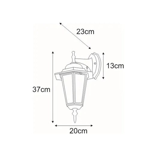 Czarny kinkiet ogrodowy klasyczny - S330-Relva Lumes One Size Edinos.pl