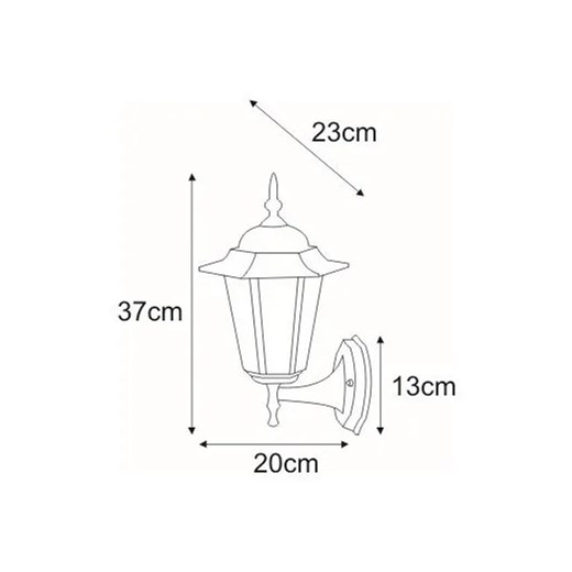 Czarny zewnętrzny kinkiet klasyczny - S331-Relva Lumes One Size Edinos.pl