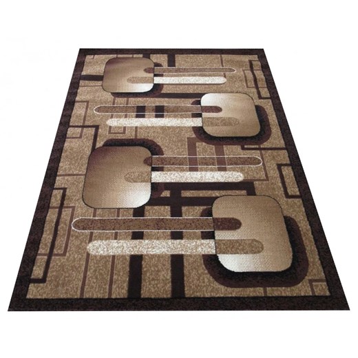 Brązowy dywan w geometryczne wzory - Gertis ze sklepu Edinos.pl w kategorii Dywany - zdjęcie 172209890