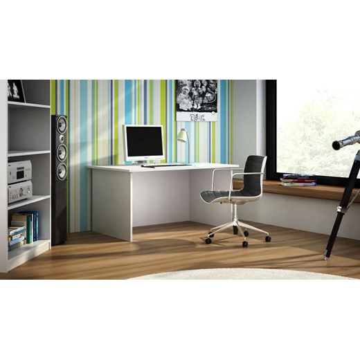 Białe klasyczne biurko proste komputerowe - Stanis Elior One Size okazyjna cena Edinos.pl