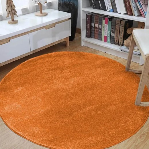 Pomarańczowy okrągły dywan młodzieżowy - Bernis 3X Profeos One Size Edinos.pl