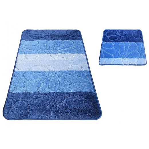Zestaw niebieskich dywaników łazienkowych - Visto 3X ze sklepu Edinos.pl w kategorii Dywaniki łazienkowe - zdjęcie 172210551