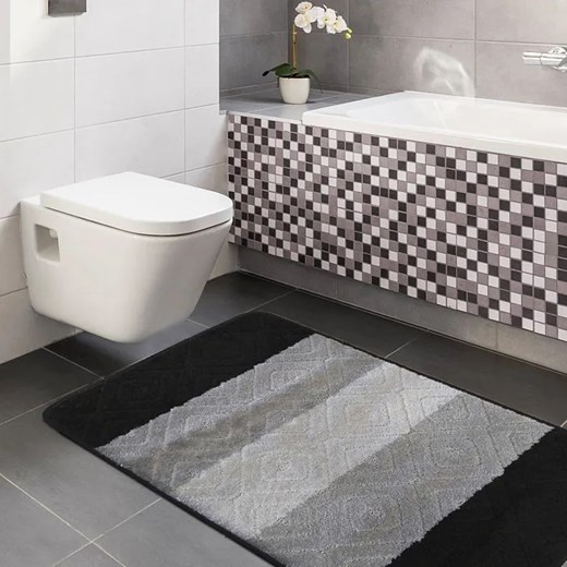 Czarne wzorzyste dywaniki łazienkowe - Herion 4X Profeos One Size Edinos.pl