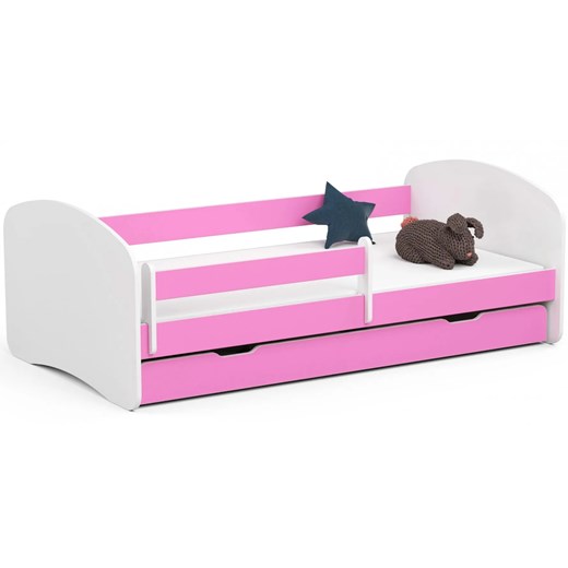 Łóżko dla dziewczynki białe + różowy - Ellsa 3X 70x140 Elior One Size Edinos.pl