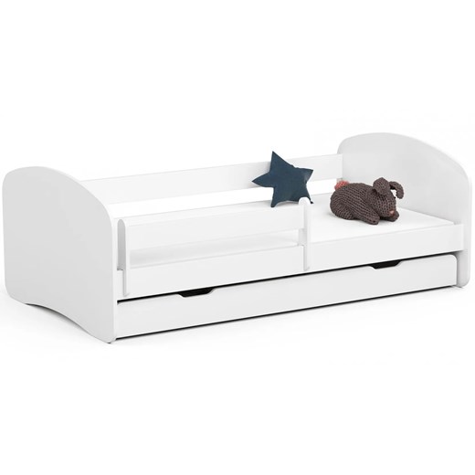 Białe łóżko dziecięce z barierką - Ellsa 4x 80x160 Elior One Size Edinos.pl