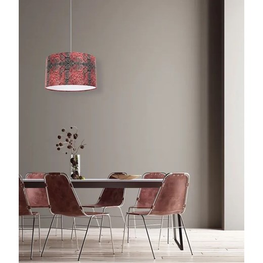 Czerwono-biała lampa wisząca nad stół z wzorem - S374-Ardela Lumes One Size Edinos.pl