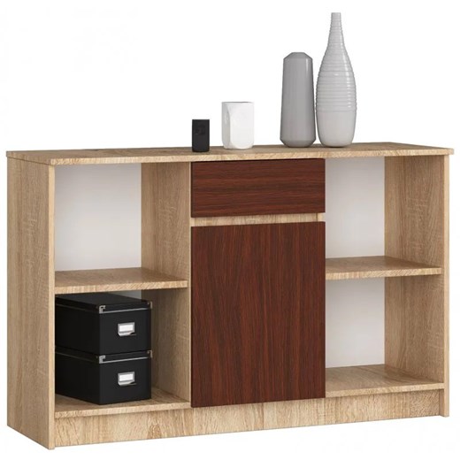 Minimalistyczna komoda dąb sonoma + wenge - Fillo 3X Elior One Size Edinos.pl