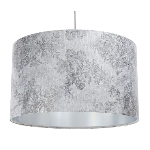 Srebrna lampa wisząca z nadrukiem na kloszu - S393 T7-F60 ze sklepu Edinos.pl w kategorii Lampy wiszące - zdjęcie 172211164