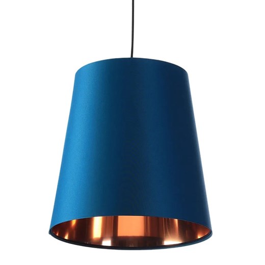 Granatowa lampa wisząca z abażurem rose gold - S402 S9-B95 ze sklepu Edinos.pl w kategorii Lampy wiszące - zdjęcie 172211221