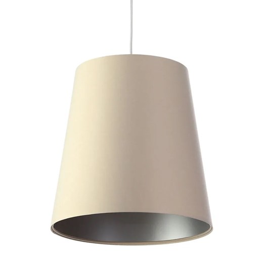 Kremowo-srebrna lampa wisząca stożek do salonu H4-W02 ze sklepu Edinos.pl w kategorii Lampy wiszące - zdjęcie 172211251