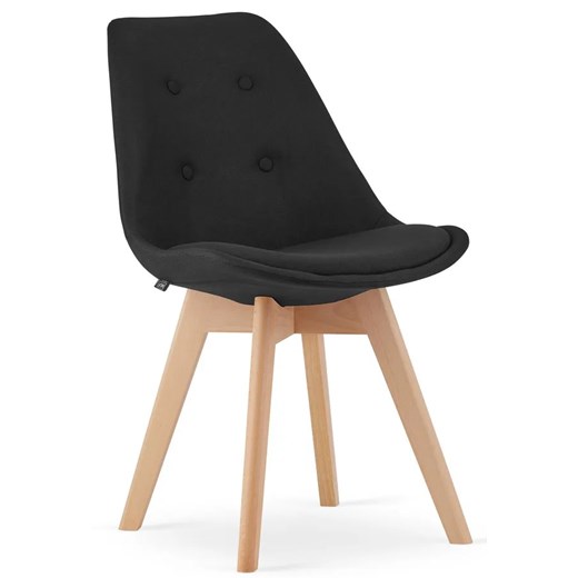 Komplet 4 szt. czarnych tapicerowanych krzeseł - Neflax 4S ze sklepu Edinos.pl w kategorii Krzesła - zdjęcie 172211323