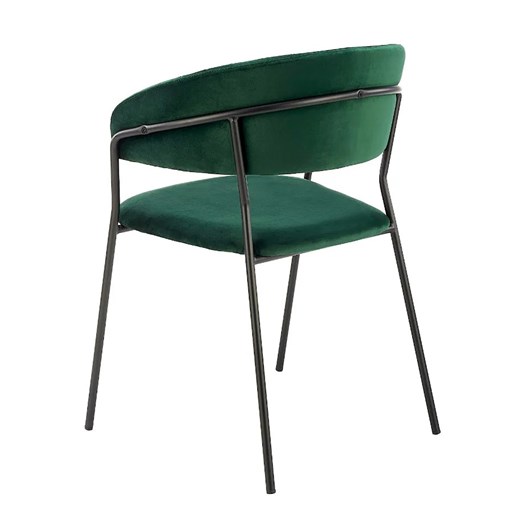 Komplet zielonych aksamitnych metalowych krzeseł 4 szt. - Eledis 3S Elior One Size Edinos.pl