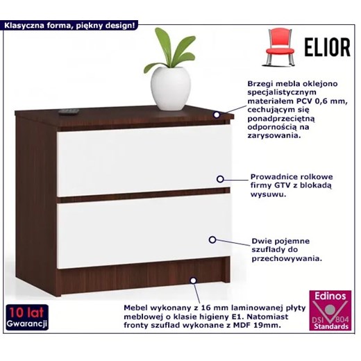 Niska komoda wenge + biała Parin 3X Elior One Size Edinos.pl