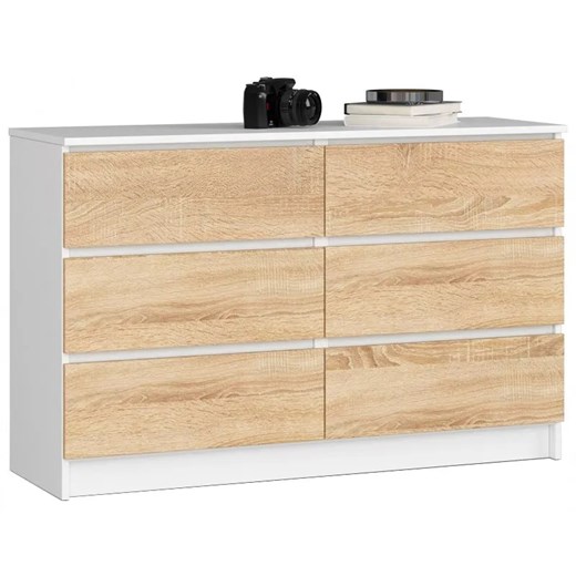 Komoda do pokoju dziecięcego biała + dąb sonoma - Diron 3X Elior One Size Edinos.pl