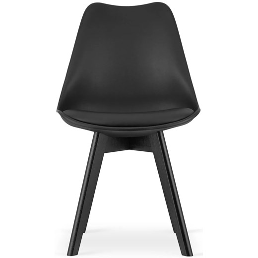 Komplet czarnych krzeseł kuchennych z czarną podstawą 4 szt. - Asaba 4S Elior One Size Edinos.pl