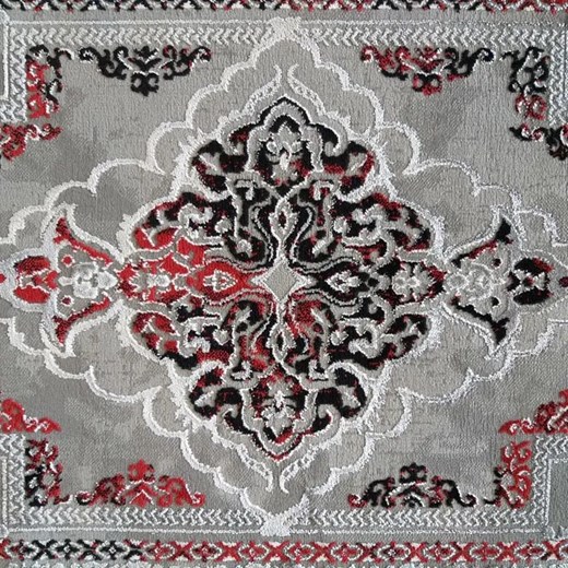 Szaro-czerwony klasyczny dywan z wzorami - Logar 4X Profeos One Size Edinos.pl
