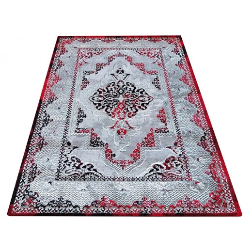 Szaro-czerwony klasyczny dywan z wzorami - Logar 4X Profeos One Size Edinos.pl