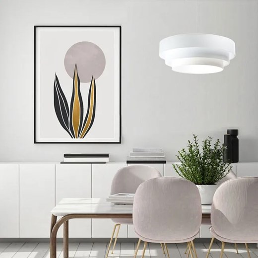 Biała skandynawska lampa wisząca welurowa - S440-Aspen Lumes One Size Edinos.pl