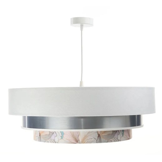 Biało-srebrna lampa wisząca z okrągłym abażurem - S452-Ilia Lumes One Size Edinos.pl