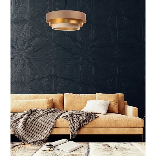 Beżowo-złota potrójna lampa wisząca glamour - S461-Barca Lumes One Size Edinos.pl