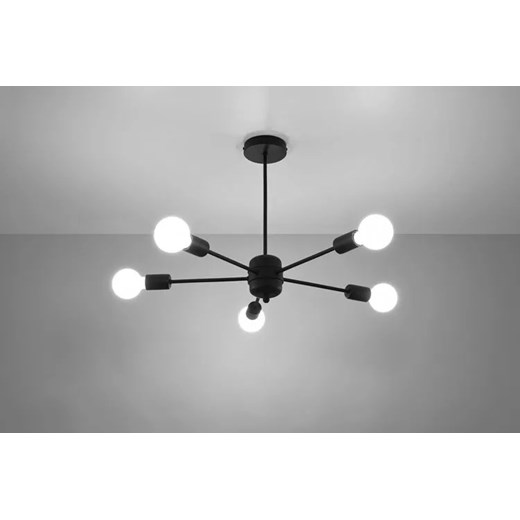 Czarny industrialny żyrandol pięcioramienny - S496-Trigo Lumes One Size Edinos.pl