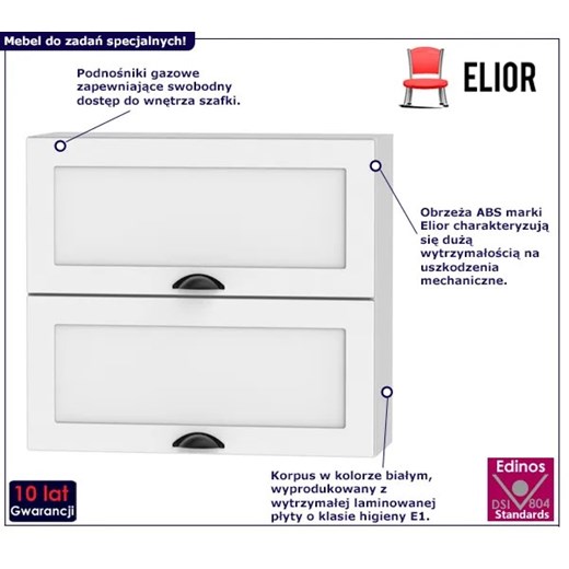 Podwójna szafka górna kuchenna biała - Pergio 40X 80 Elior One Size Edinos.pl
