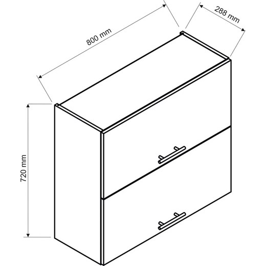 Podwójna szafka górna kuchenna biała - Pergio 40X 80 Elior One Size Edinos.pl