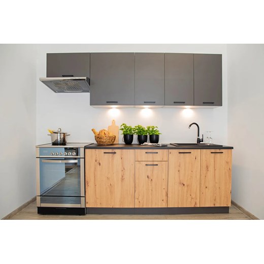 Stojąca szafka kuchenna z półkami dąb artisan - Rimer 5X 40 cm Elior One Size Edinos.pl