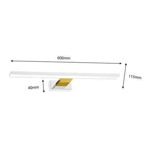 Nowoczesny kinkiet LED biały + złoty - N014-Cortina 13,8W 60x11,5x4 cm Lumes One Size Edinos.pl