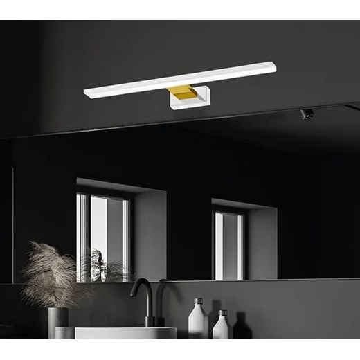 Nowoczesny kinkiet LED biały + złoty - N014-Cortina 13,8W 60x11,5x4 cm Lumes One Size Edinos.pl