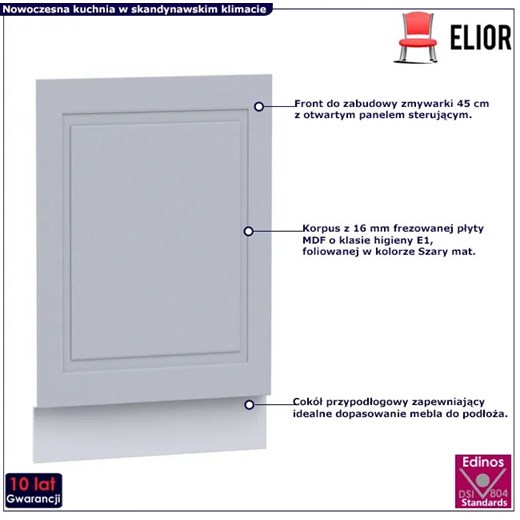 Front do zmywarki 45 cm z panelem otwartym - Lorina 19X Elior One Size Edinos.pl